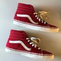 Vans Shoes | * Vans Red Sk8 Hi Skate Show Women’s Size 9 Sneakers Men’s Size 7.5 | Color: Red/White | Size: 9