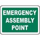 INDIGOS UG - Sticker - Safety - Warning - Emergency Assembly Point Sign 914mmx1219mm - Decal for Office - Company - School - Hotel