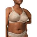 Bügelloser BH TRIUMPH "Doreen + Cotton 01 N" Gr. 100, Cup D, beige Damen BHs ohne Bügel