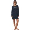 Nachthemd MARC O'POLO "Mix & Match Cotton", Damen, Gr. L (40), N-Gr, blau (898schwarz navy), Jersey, Obermaterial: 100% Baumwolle, unifarben, bedruckt, casual, bequem ca. Mitte Oberschenkel, Rundhals, Langarm, Kleider, mit kleinem Logomotiv auf der...