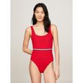 Badeanzug TOMMY HILFIGER SWIMWEAR "SQUARE NECK ONE PIECE" Gr. M (38), N-Gr, rot (primary red) Damen Badeanzüge Ocean Blue