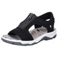 Sandale RIEKER Gr. 42, schwarz Damen Schuhe Sandalen Sommerschuh, Sandalette, in sportiver Optik