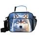 Wolf Snowy Lunch Box for Boys Girls Insulated Lunch Bag Kids Cooler Tote Shoulder Strap Reusable for School Travel Picnic