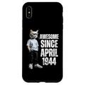 Hülle für iPhone XS Max Lustige Katze zum 80. Geburtstag mit Aufschrift "Awesome Since April 1944"