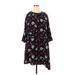 Zoe by Rachel Zoe Casual Dress - Popover: Black Floral Dresses - Women's Size X-Large