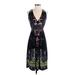 Casual Dress - Midi: Black Baroque Print Dresses - Women's Size 4