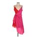 Shein Cocktail Dress - Party V Neck Sleeveless: Pink Dresses - Women's Size Small