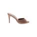 Steve Madden Heels: Slip-on Stiletto Cocktail Party Tan Solid Shoes - Women's Size 9 1/2 - Open Toe