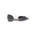 Donald J Pliner Flats: Slip-on Chunky Heel Feminine Gray Solid Shoes - Women's Size 7 1/2 - Pointed Toe