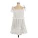 ASOS Casual Dress - Mini Square Short sleeves: White Print Dresses - Women's Size 14