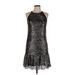 Donna Karan New York Cocktail Dress: Black Brocade Dresses - Women's Size Medium