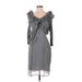 Burberry Casual Dress - Mini: Gray Solid Dresses - Women's Size 36