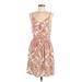 J. McLaughlin Casual Dress: Orange Floral Motif Dresses - Women's Size Medium