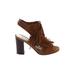 Sam Edelman Heels: Brown Solid Shoes - Women's Size 6 - Open Toe