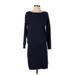 Laundry by Shelli Segal Casual Dress - Sweater Dress: Blue Solid Dresses - Women's Size X-Small