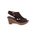 Pikolinos Wedges: Brown Print Shoes - Women's Size 39 - Open Toe