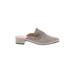 Sacha London Mule/Clog: Slip On Chunky Heel Casual Gray Solid Shoes - Women's Size 6 - Almond Toe