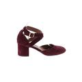 NANETTE Nanette Lepore Heels: Strappy Chunky Heel Casual Burgundy Print Shoes - Women's Size 10 - Round Toe