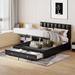 Queen Size PU Leather Platform Bed with Hydraulic Storage System