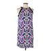 Apt. 9 Casual Dress - Shift High Neck Sleeveless: Purple Print Dresses - Women's Size Large