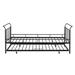 Twin Size Metal Daybed with Curved Handle Design and Twin Size Trundle