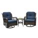 Outdoor Bistro Set 3 Pieces, Outdoor Resin Wicker Swivel Rocker Patio Chair