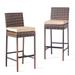 Patio PE Wicker Bar Chairs with Cushions(Set of 2)