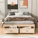 Queen Size Wood Frame Platform Bed with 6 Storage Drawers