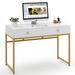 Computer Desk, Modern Simple 47 inch Home Office Desk Study Table Writing Desk with Storage Drawers, Makeup Vanity Console Table