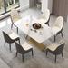Modern and Luxury White Dining Table, with Rectangular Sintered Stone Tabletop Z-shaped Stainless Steel Base