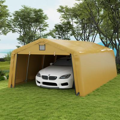 Outsunny 12' x 20' Heavy Duty Carport, Portable Garage Canopy Tent with 2 Ventilation Windows and Large Door, for Car, Truck