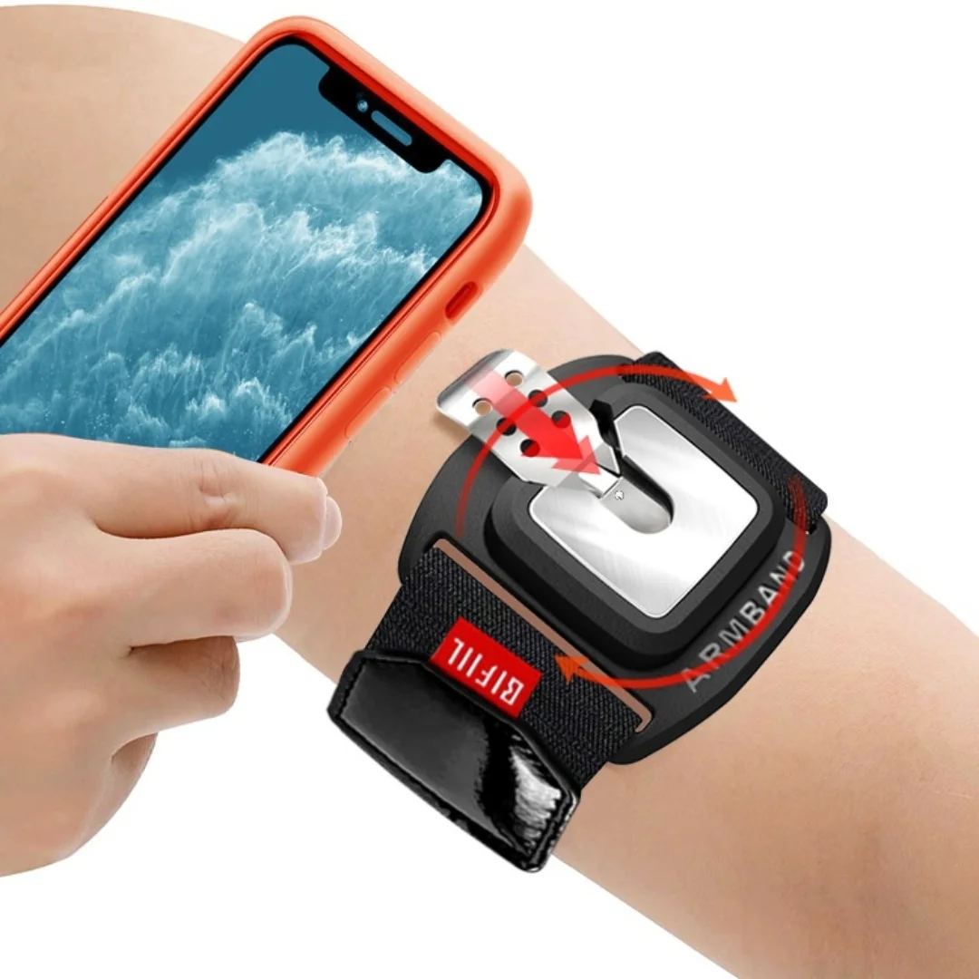 Étui de support de poignet de téléphone portable, support de téléphone portable rotatif, brassard détachable pour Smartphone Samsung Iphone 15 Pro Max