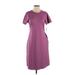 Lularoe Casual Dress Crew Neck Short sleeves: Purple Solid Dresses - Women's Size X-Small