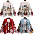 Disney-Donald Duck Cartoon Pull pour femme Manteau pour femme Cardigan Atout Vêtements haut