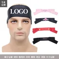 Bandeau de cheveux en satin avec logo personnalisé bandeau de sauna à bord large sangle de chapeau