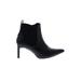 Just Fab Ankle Boots: Chelsea Boots Stilleto Chic Black Print Shoes - Women's Size 7 - Pointed Toe