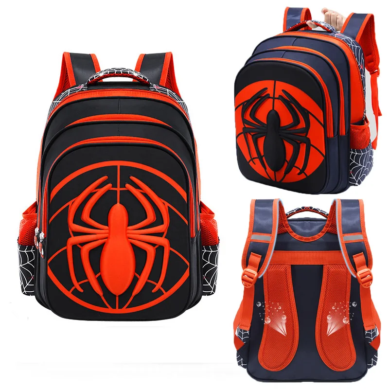 Spider sac à dos + trousse à crayons ensemble pour garçons sac d'école primaire pour enfants sac d'école dessin animé sac à dos primaire étanche