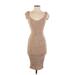 Fashion Nova Casual Dress - Party Scoop Neck Short sleeves: Tan Print Dresses - New - Women's Size X-Small