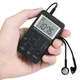 HRD-103 Digital Radio Rechargeable FM/AM Dual Band 1.5 Inch LCD Display Pocket Radio with Headphone