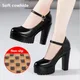 Cowhide Women's High Heel Shoes With Heels Platform Mary Jane Shoes Women Pumps Office Work Shoe