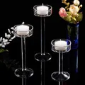 1Pc Glass Candle Holders Set Tealight Candle Holder Home Decor Wedding Table Centerpieces Crystal