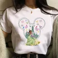 Disney Princess Tiana Mickey Mouse Women Graphic T Shirts Fashion Streetwear Clothes Summer Girl