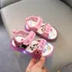 Summer Girls Sandals Led Light Up Shoes Cartoon Disney Minnie Mouse Baby Soft Casual Children