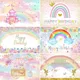 Rainbow Sky Star Cloud Photography Backdrop Baby Shower Birthday Sweet Cake Smash Banner Castle