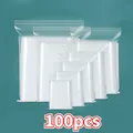 100pcs/pack Reclosable Vacuum Fresh Bag Portable Resealable Zip Bags Self Seal Clear Plastic Poly