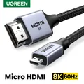 UGREEN Micro HDMI-Compatible to HD 8K/60Hz 4K/160Hz for GoPro Hero Raspberry Pi 4 Sony A6000 Nikon