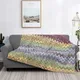 Boho Chic Modern Zigzag Blanket Breathable Soft Warm Flannel Autumn Geometric Multicolor Throw