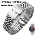 Watch Band for Seiko for Jubilee Men Watch Accessories Solid Bracelet 316L Stainless Steel Curved