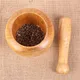 Wood Mortar Pestle Set Washable Spice Pepper Crusher Portable Herbs Grinder Smooth Surface Garlic