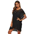 In-X Black Cover Up for Swimsuit Cleavage Cover Up for Low Neckline One Piece Swimsuit Cover-up